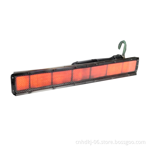 Ceramic infrared gas burners can reach powder coat burn off oven temperature 500 Degrees Celsius